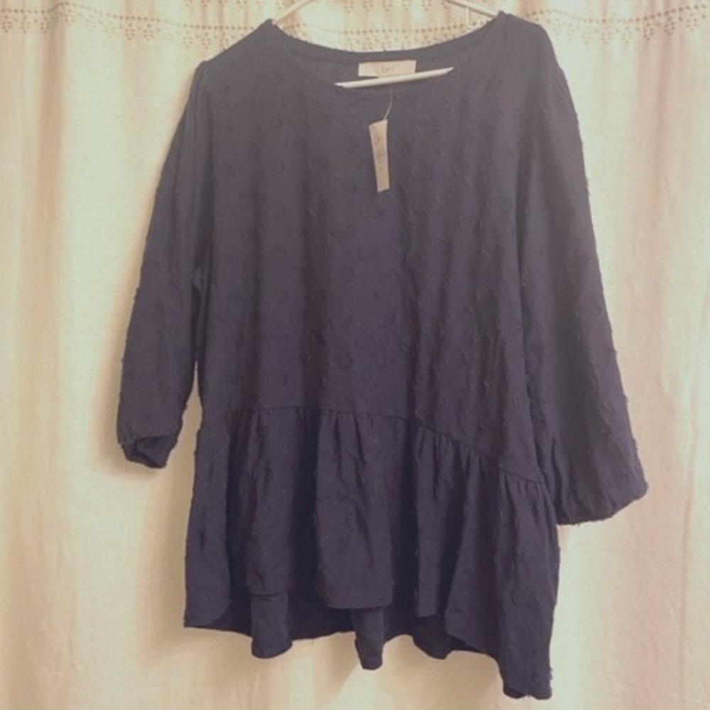 Loft Navy Blue Pellum Top